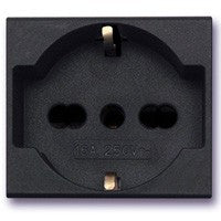 Presa Unel Bipasso 2P+T 10/16A NOIR\BIANCO AVE45390/15TS