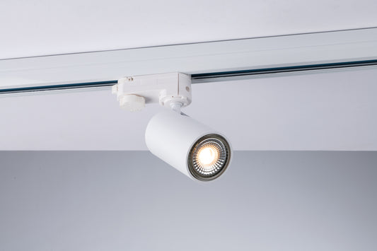 Proiettore su Binario Trifase TRACK | Attacco GU10 | Alluminio Bianco Nero o Oro | I-SQUIB INTEC