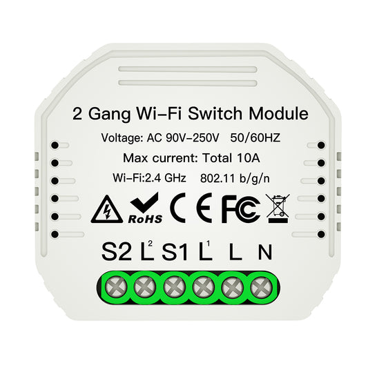 Controler WIFI 2.4GHZ pentru pornire și temporizator Comutatoare 2 căi 230V max 10A