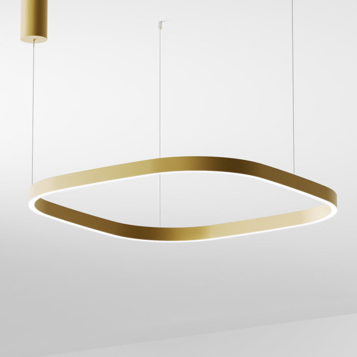 Lampadario LED CRISEIDE S/1G Quadrata – Alluminio Biemissione Dimmerabile | 80W 4200lm 3000K | Gea Luce