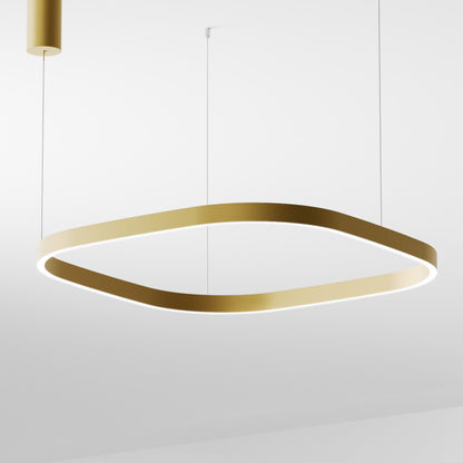 Lampadario LED CRISEIDE S/1G Quadrata – Alluminio Biemissione Dimmerabile | 80W 4200lm 3000K | Gea Luce
