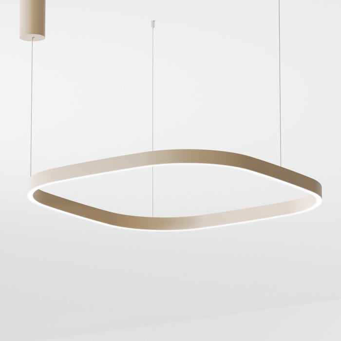 Lampadario LED CRISEIDE S/1G Quadrata – Alluminio Biemissione Dimmerabile | 80W 4200lm 3000K | Gea Luce