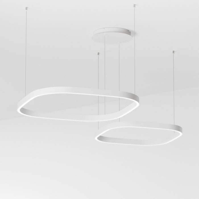 GEALUCE Lampa wisząca LED z aluminium i dyfuzorem silikonowym, różne wykończenia CRISEIDE S/2D KWADRATOWA