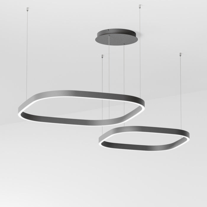 GEALUCE Lampa wisząca LED z aluminium i dyfuzorem silikonowym, różne wykończenia CRISEIDE S/2D KWADRATOWA