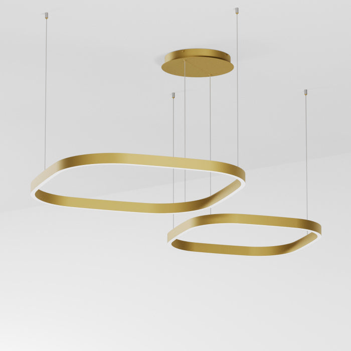 GEALUCE Lampa wisząca LED z aluminium i dyfuzorem silikonowym, różne wykończenia CRISEIDE S/2D KWADRATOWA