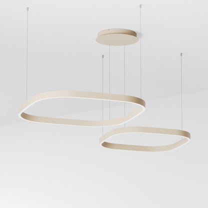 GEALUCE Lampa wisząca LED z aluminium i dyfuzorem silikonowym, różne wykończenia CRISEIDE S/2D KWADRATOWA