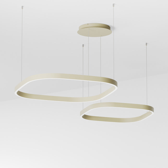 GEALUCE Lampa wisząca LED z aluminium i dyfuzorem silikonowym, różne wykończenia CRISEIDE S/2D KWADRATOWA