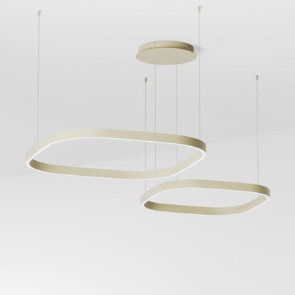 GEALUCE Lampa wisząca LED z aluminium i dyfuzorem silikonowym, różne wykończenia CRISEIDE S/2D KWADRATOWA