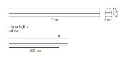 Taśma LED 20 metrów, ultracienka, silikonowa, IP65, 24V, 8W/m, 344 lm/m, dostępna w kolorach: zimna biel 5000°K, żółtym, czerwonym i zielonym NEON FLEX