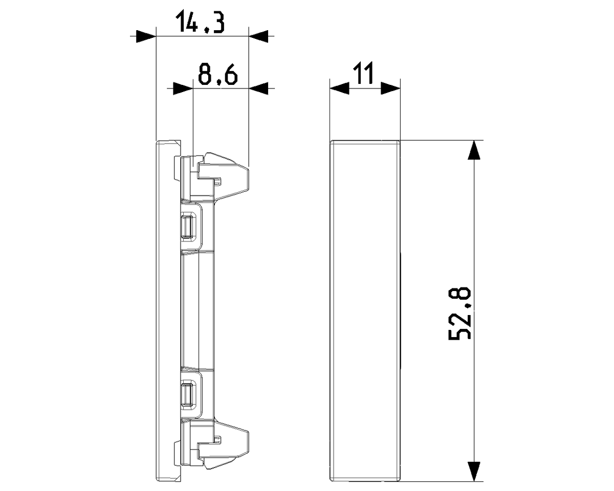 Zaślepka 1/2 modułu Vimar Linea biała - czarna - konopna 30040.B/G/C