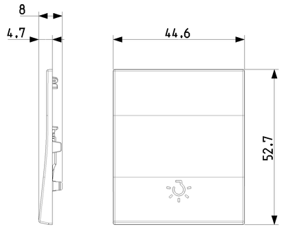 Tasto Intercambiabile 2 Moduli Allineato con Simbolo Luce Illuminabile | IP40 | Bianco Nero Canapa | Vimar Linea 31000.2L
