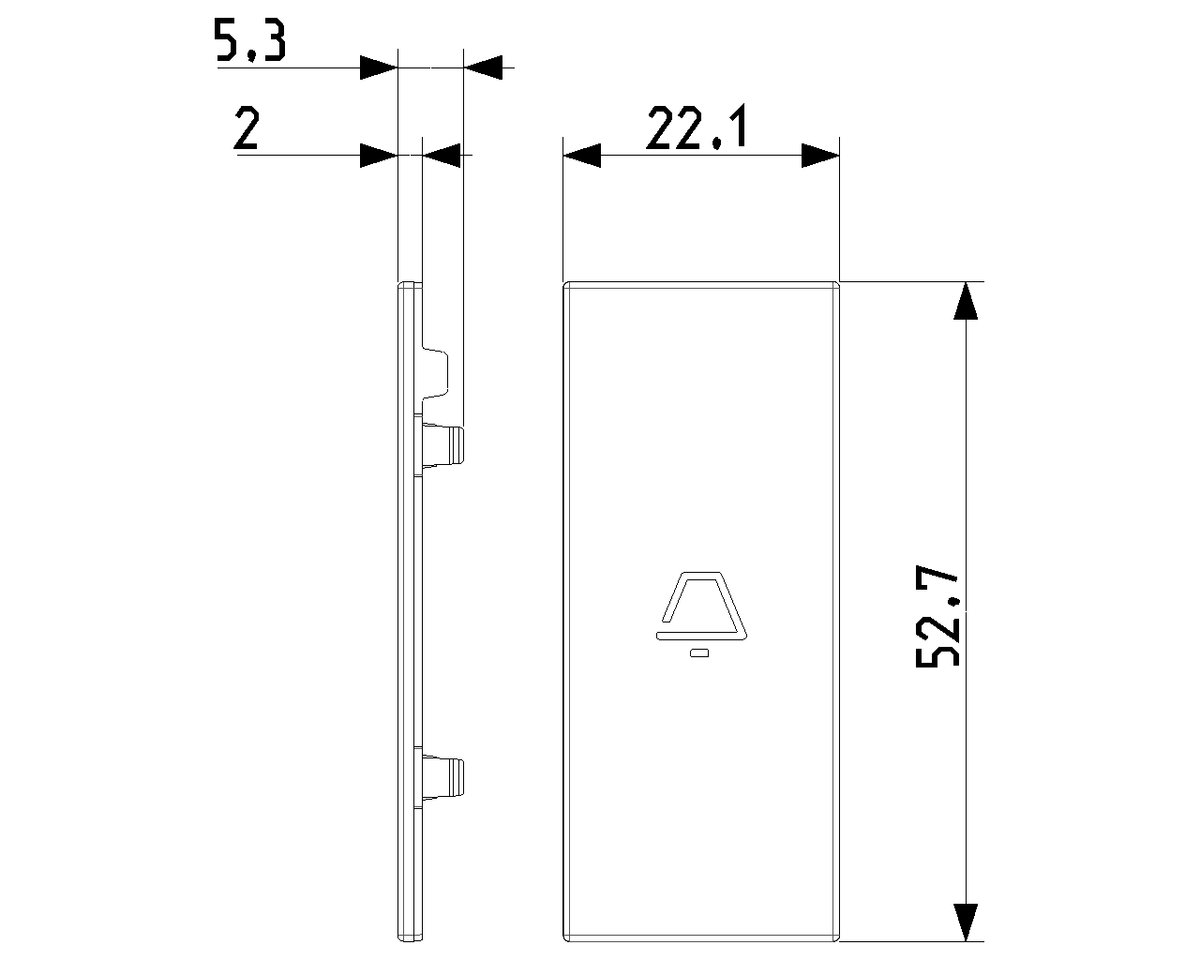 Tasto Intercambiabile 1 Modulo Assiale con Simbolo Campanello Illuminabile | IP40 | Bianco Nero Canapa | Vimar Linea 31000A.C