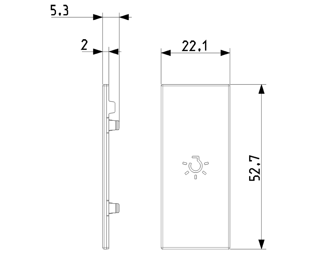 Tasto Intercambiabile 1 Modulo Assiale con Simbolo Luce Illuminabile | IP40 | Bianco Nero Canapa | Vimar Linea 31000A.L
