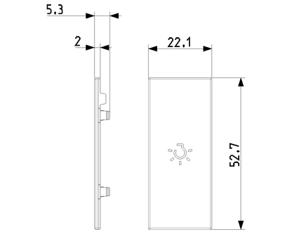 Tasto Intercambiabile 1 Modulo Assiale con Simbolo Luce Illuminabile | IP40 | Bianco Nero Canapa | Vimar Linea 31000A.L
