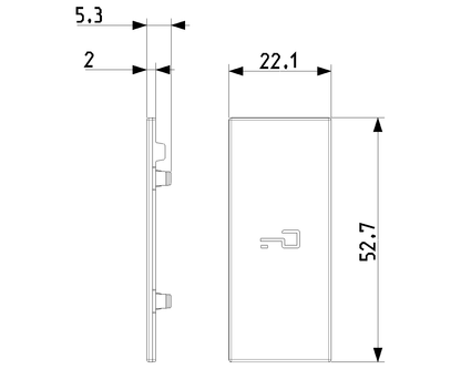 Tasto Intercambiabile 1 Modulo Assiale con Simbolo Chiave Illuminabile | IP40 | Bianco Nero Canapa | Vimar Linea 31000A.P