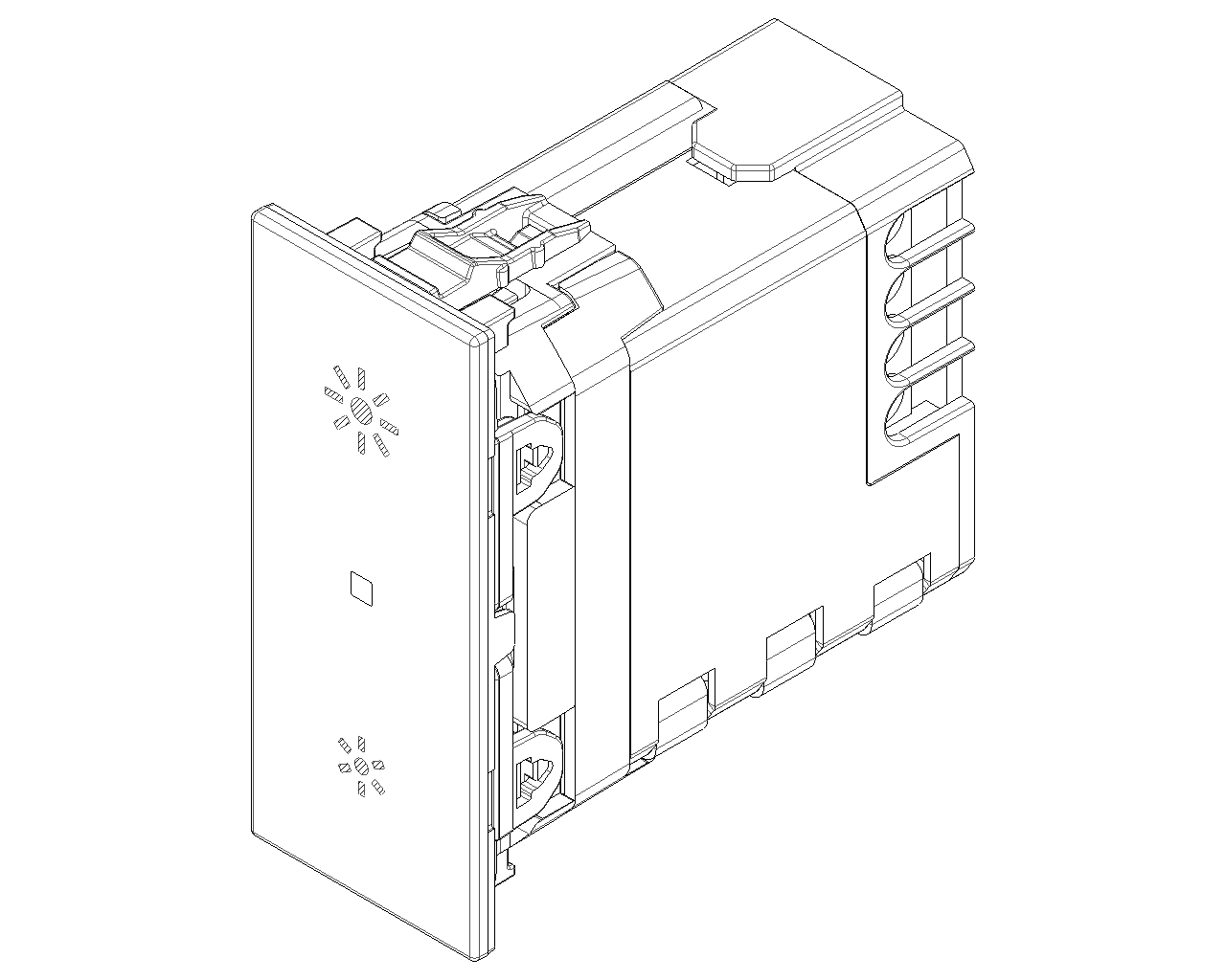 Dimmer universale 230 V~ 50 Hz a taglio di fase trasformatori elettronici 40-300 VA Vimar Linea 30135.B/G/C