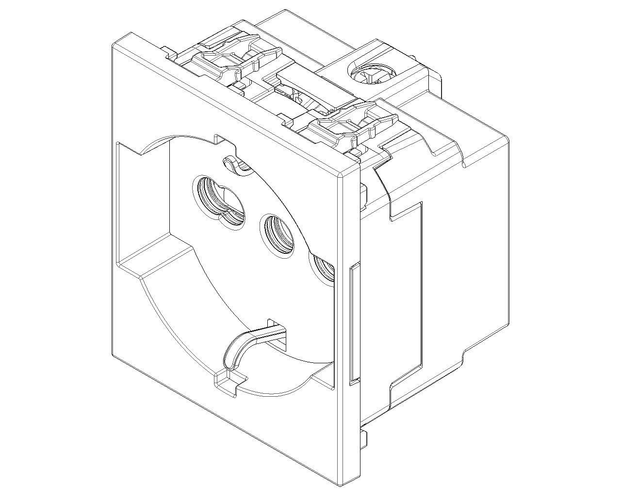 Presa SICURY 2P+T 16 A 250 V~ universale standard italiano P40, rosso - 2 moduli Vimar linea 30210.R