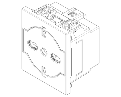 Gniazdo SICURY 2P+Z 16 A 250 V~ uniwersalne standard włoski P40 podtynkowe 2 moduły Vimar Linea biało-czarno-konopne 30211.B/G/C