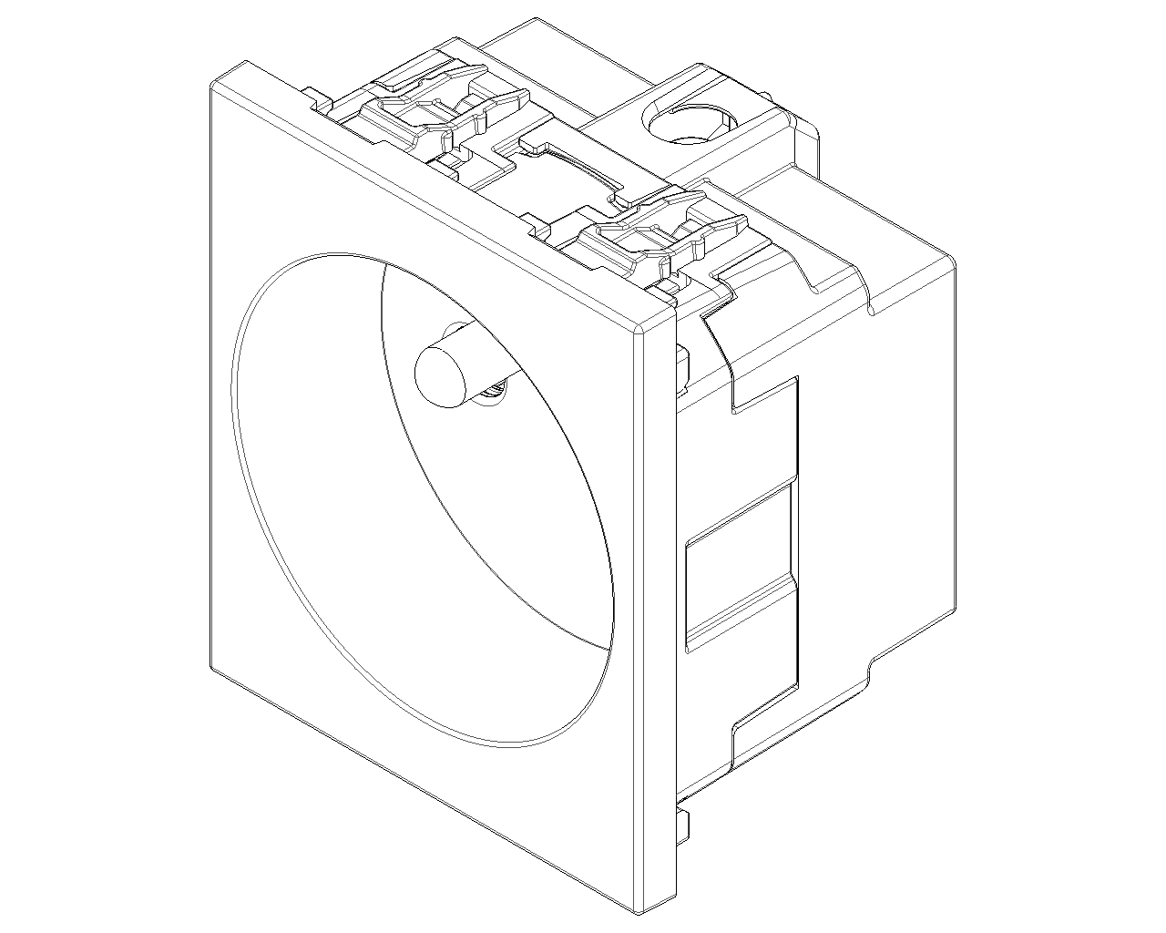 Presa SICURY 2P+T 16 A 250 V~ standard francese 2 moduli Vimar Linea bianco-nero-canapa 30212.B/G/C