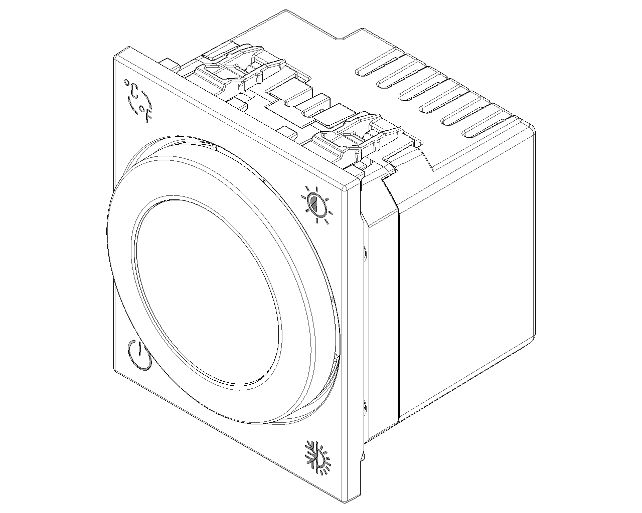 Termostato rotella 100-240V 2 moduli alimentazione 100-240 V 50/60 Hz Vimar Linea bianco-nero-canapa 30440.B/G/C