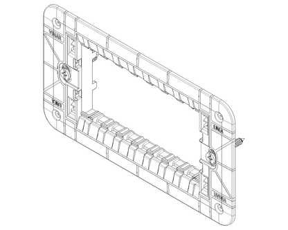 Uchwyt 4-modułowy, ze śrubami, do puszek 4-modułowych Vimar Linea 30614