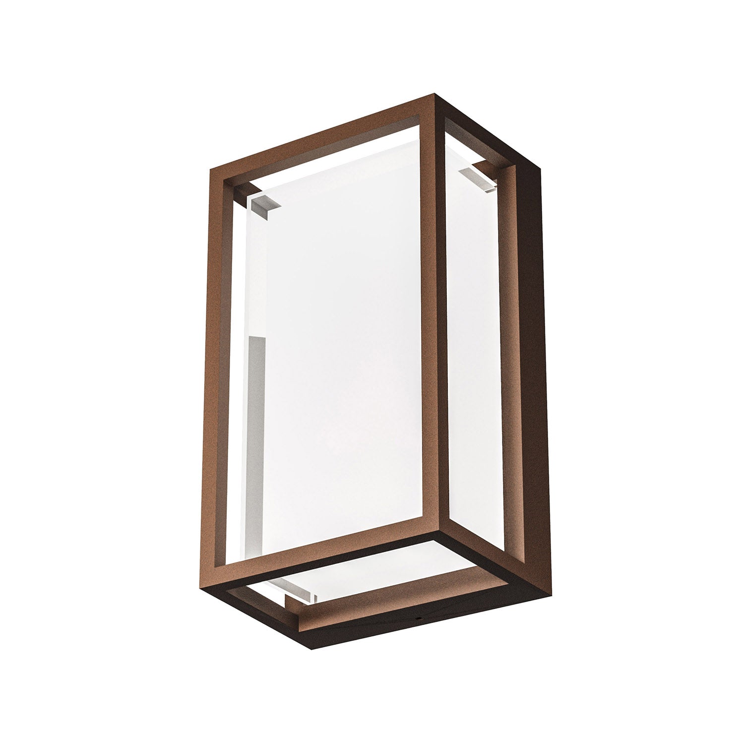 GEALUCE Applique gabbia in alluminio finitura bianco-antracite-marrone diffusore in metacrilico IP65 LED
