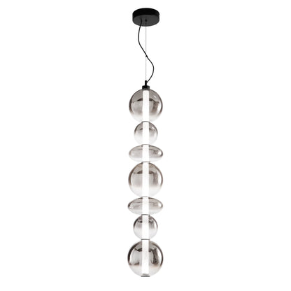 Lampa wisząca LED metalowa i ze szkła dmuchanego dymionego, pionowa i pozioma, 40W 4000LM 3000°k KEMET