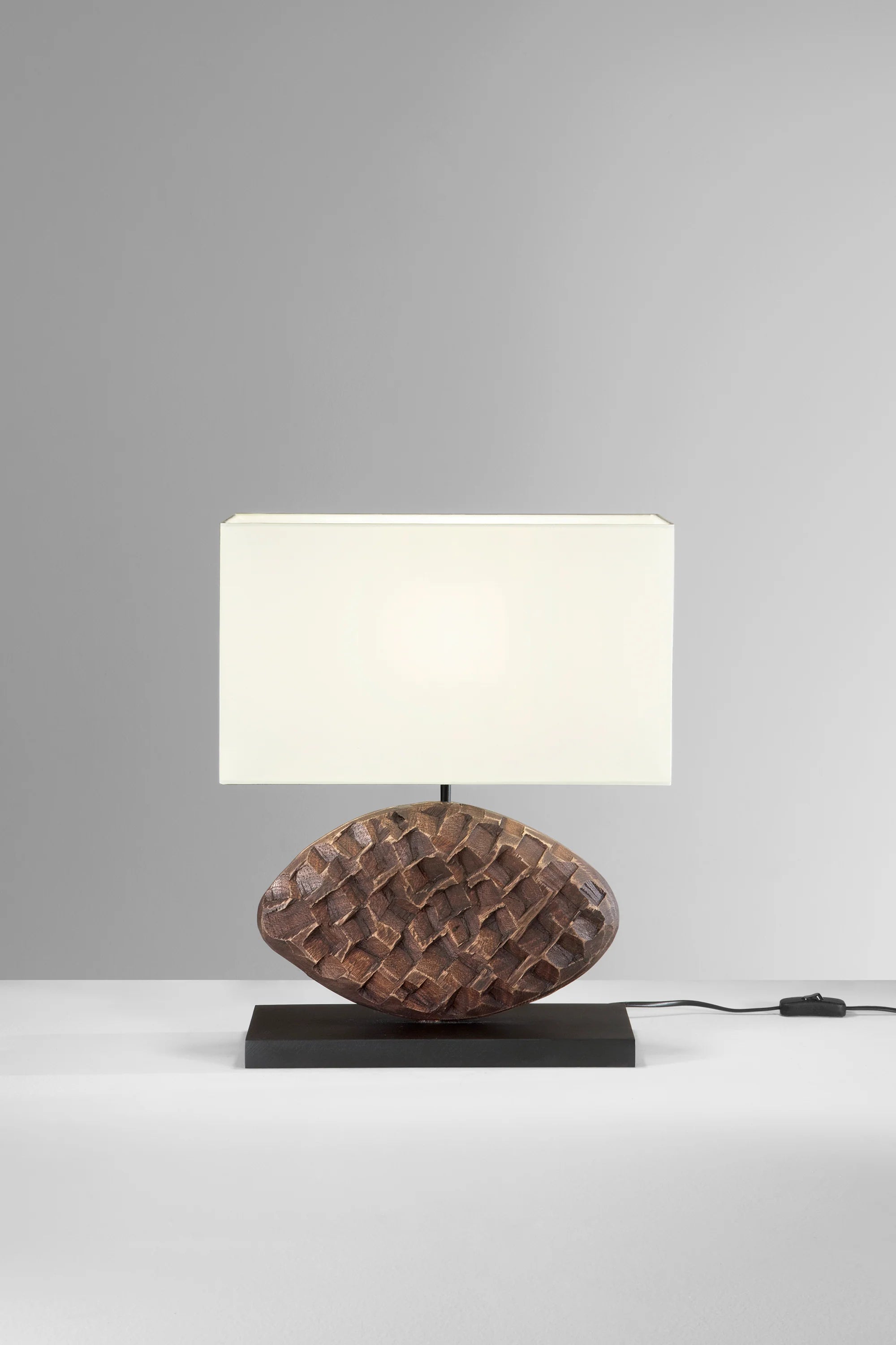 Lume in legno con decoro effetto nido d'ape 1XE27 non incl. ACACIA