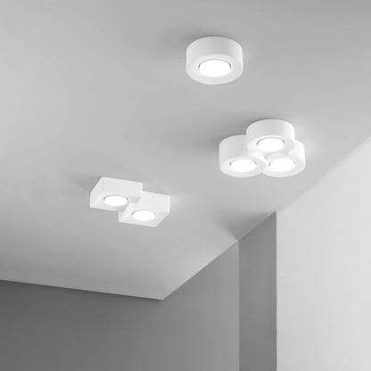 Plafoniera in Gesso Verniciabile ATHEN – Rotonda o Quadrata | 1, 2 o 3 Luci | Attacco GX53