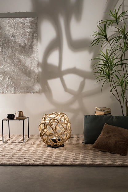 Lampa wisząca z przeplatanego drewna 1XGU10 LED w zestawie, regulowana EPIGEA