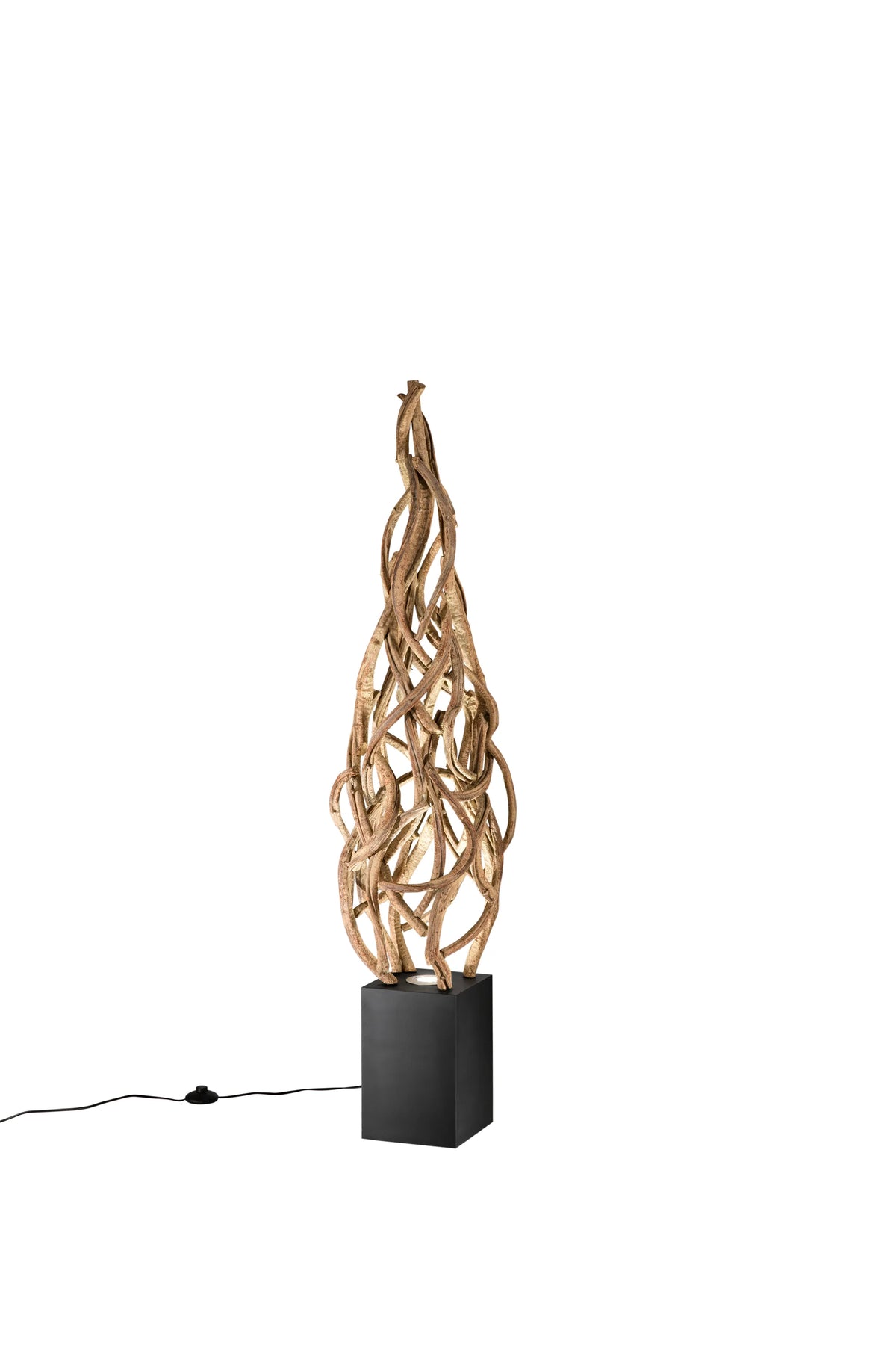 Lampa podłogowa z plecionego drewna 1XGU10 LED w zestawie, regulowana EPIGEA