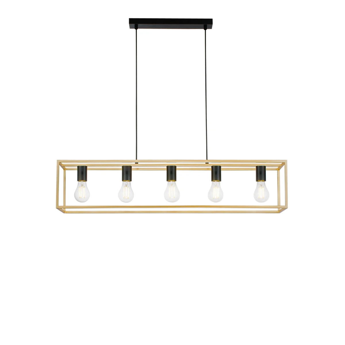 Sospensione 5 luci metallo nero e oro satinato 5XE27 non incl. KIMERA