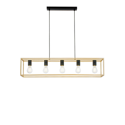 Sospensione 5 luci metallo nero e oro satinato 5XE27 non incl. KIMERA