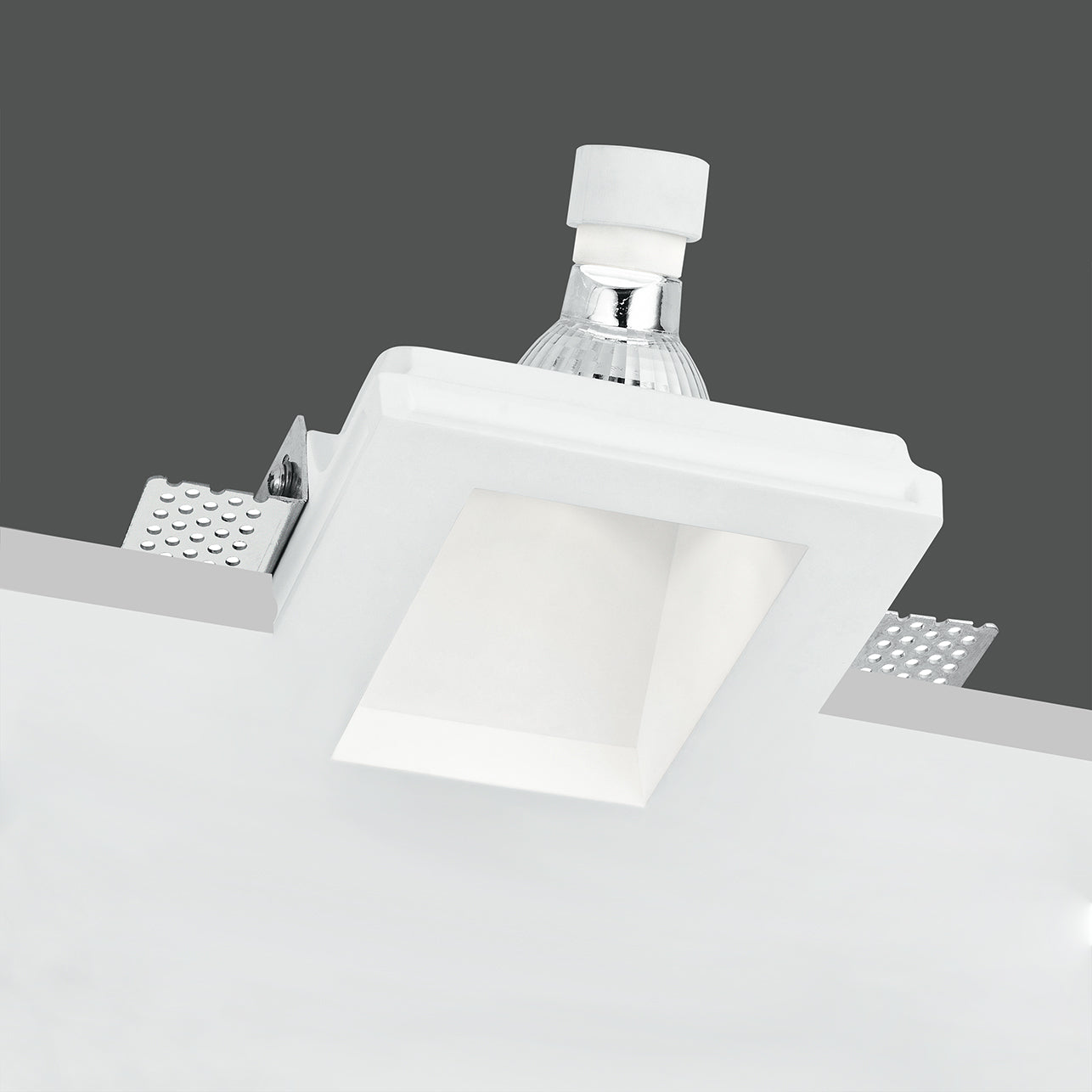Incasso in gesso GHOST quadrato verniciabile attacco GU10 non inclusa varie versioni