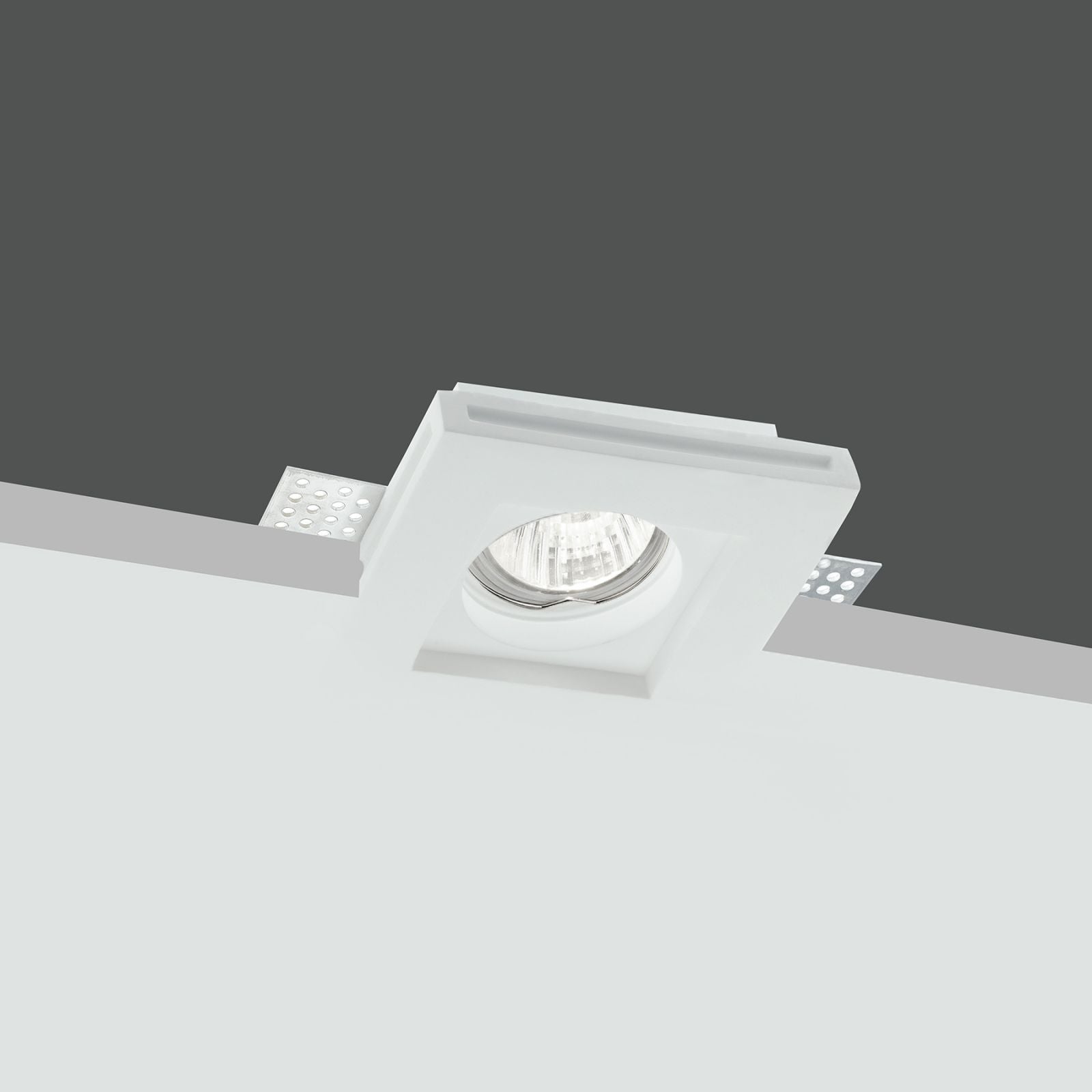 Incasso in gesso verniciabile da integrare nel cartongesso portalampada GU10 incluso collezione SPIRIT rotondo-quadrato