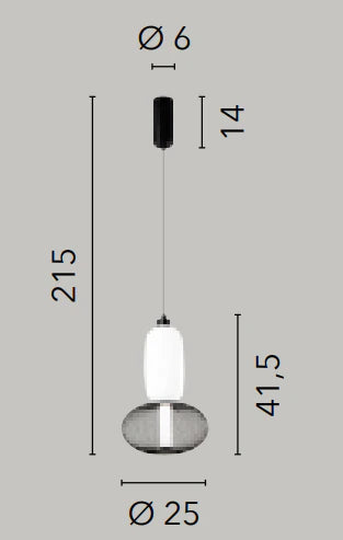 Sospensione LED in vetro soffiato e diffusori reticolati nero-oro 18W 1860LM 3000°k INKAS