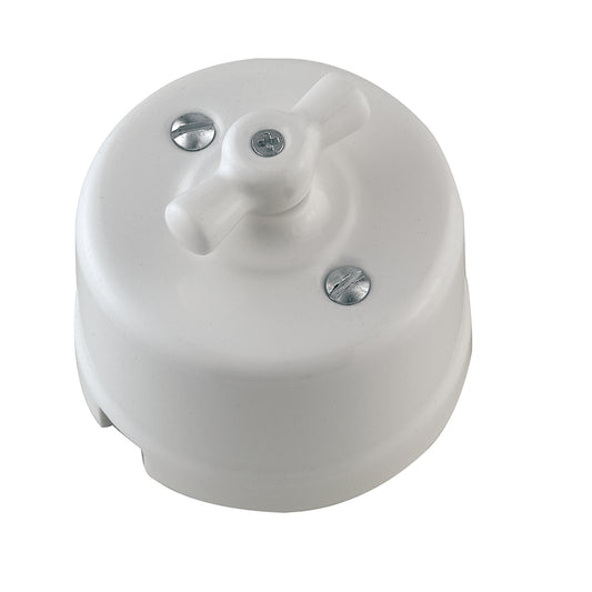 Biały porcelanowy przełącznik obrotowy 10A AC230V CLAY BESTSELLER 2025