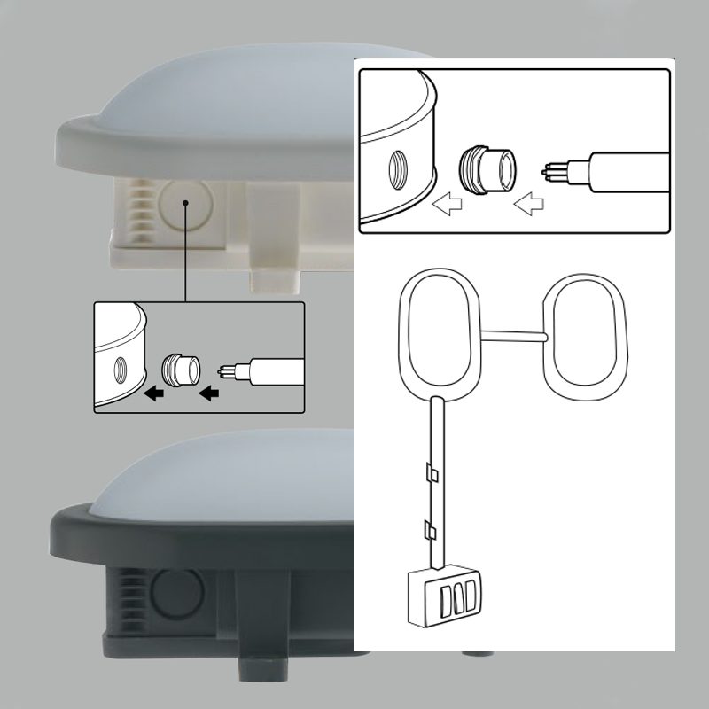 Plafoniera per esterno in PP bianco , nero diffusore bianco PC  IP54 led integrato 4000°k 10W 1100lm EXTRA