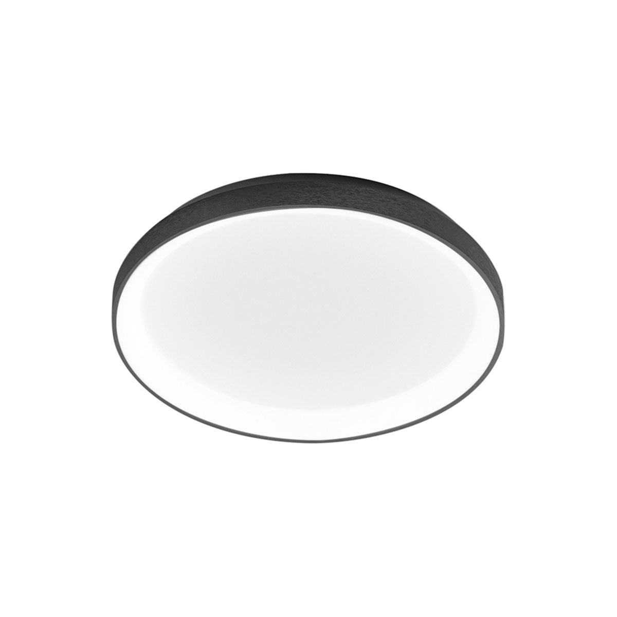 GEALUCE Plafoniera montatura in alluminio satinato bianco-nero-oro. Diffusore in acrilico bianco opale. LED KRIZIA P/S D.78CM
