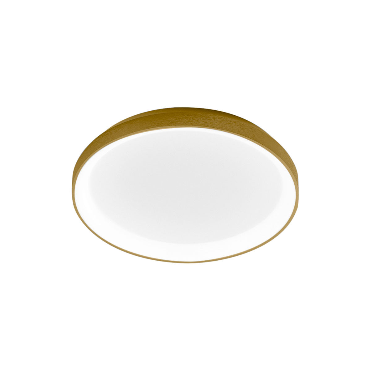 GEALUCE Plafoniera montatura in alluminio satinato bianco-nero-oro. Diffusore in acrilico bianco opale. LED KRIZIA P/G D.58CM