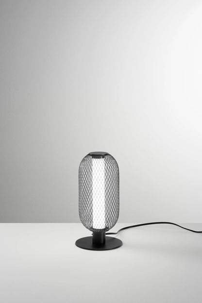 Lampka nocna LED ze szkła dmuchanego i siatkowymi kloszami czarno-złotymi 12W 1260LM ciepłe światło 3000°k INKAS