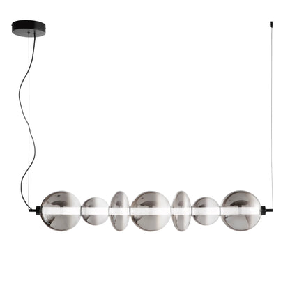 Lampa wisząca LED metalowa i ze szkła dmuchanego dymionego, pionowa i pozioma, 40W 4000LM 3000°k KEMET