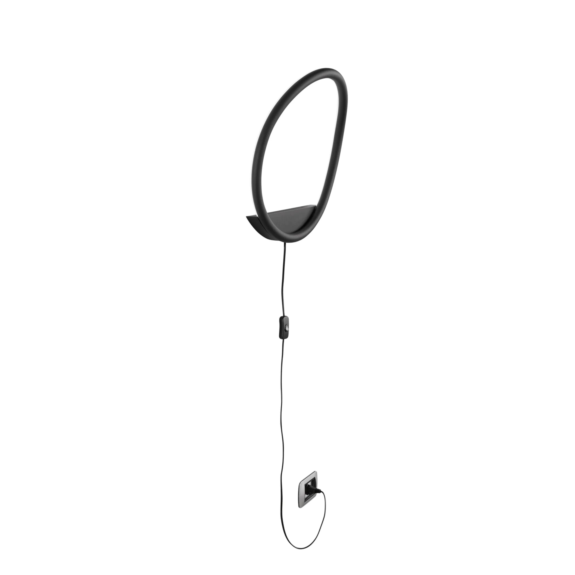 Applique LED in metallo diffusore silicone varianti bianco-nero con interruttore e spina CCT LINGER