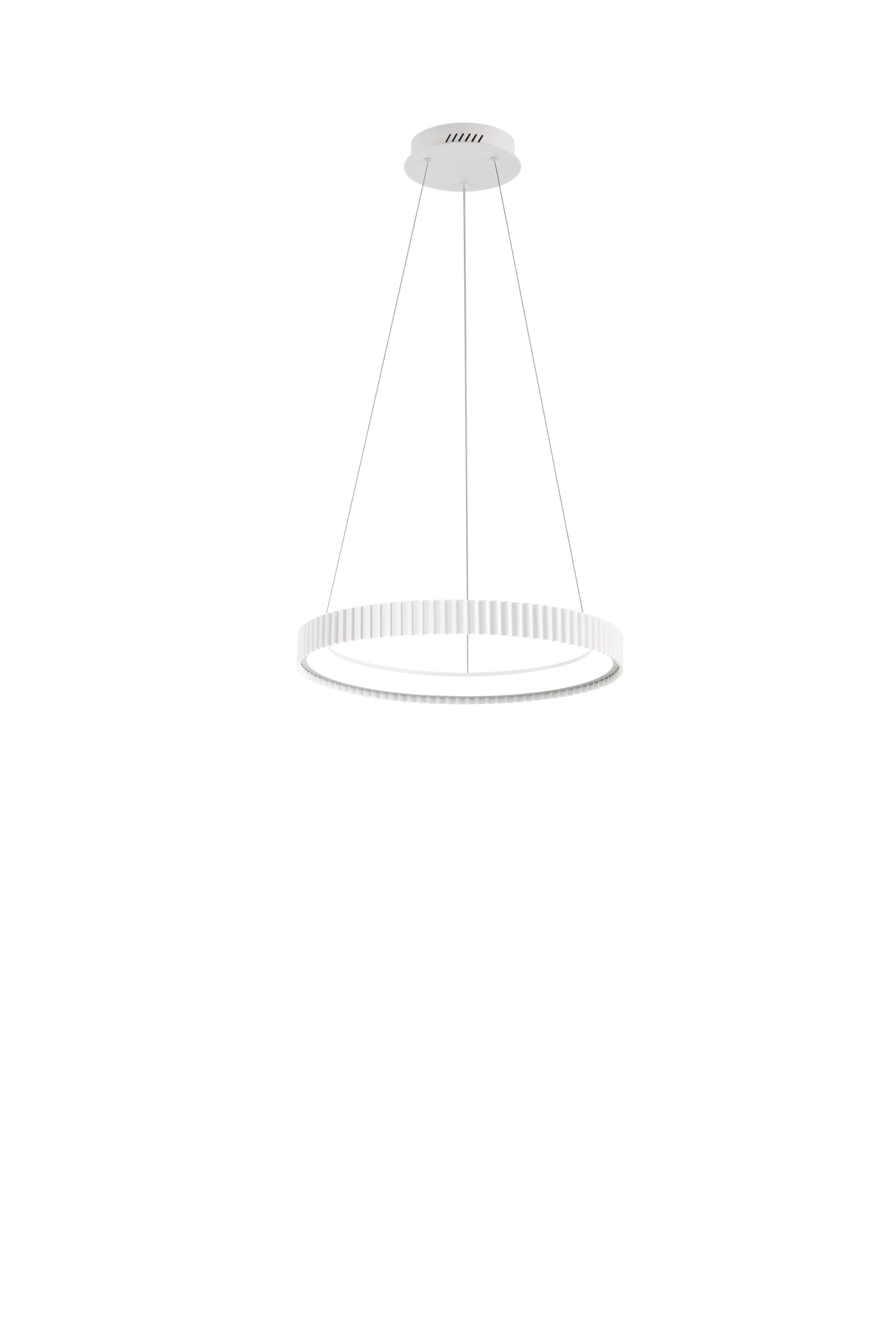 Sospensione LED tonda in metallo due misure tre varianti bianco-nero-oro CCT NIKE