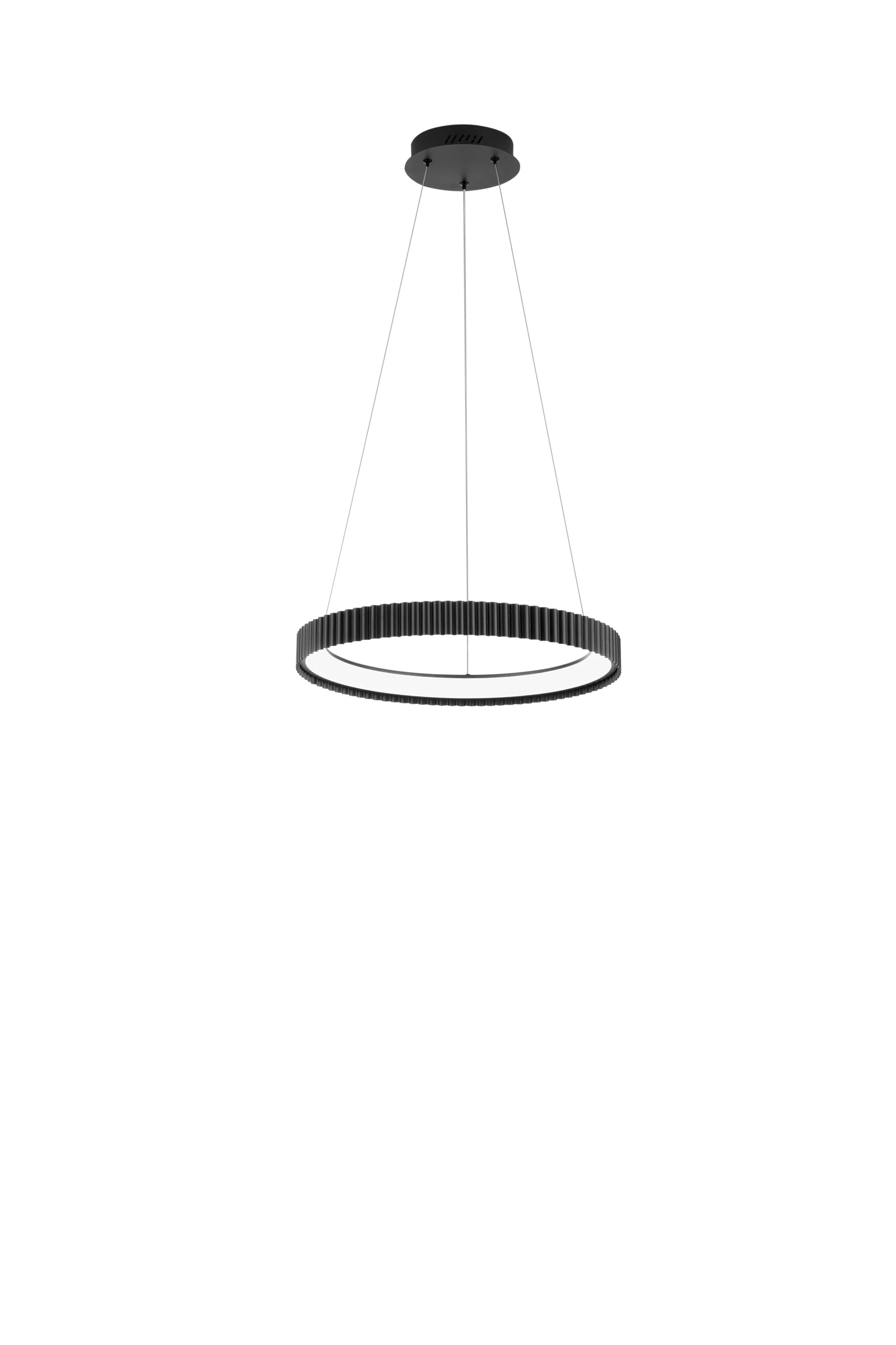 Sospensione LED tonda in metallo due misure tre varianti bianco-nero-oro CCT NIKE