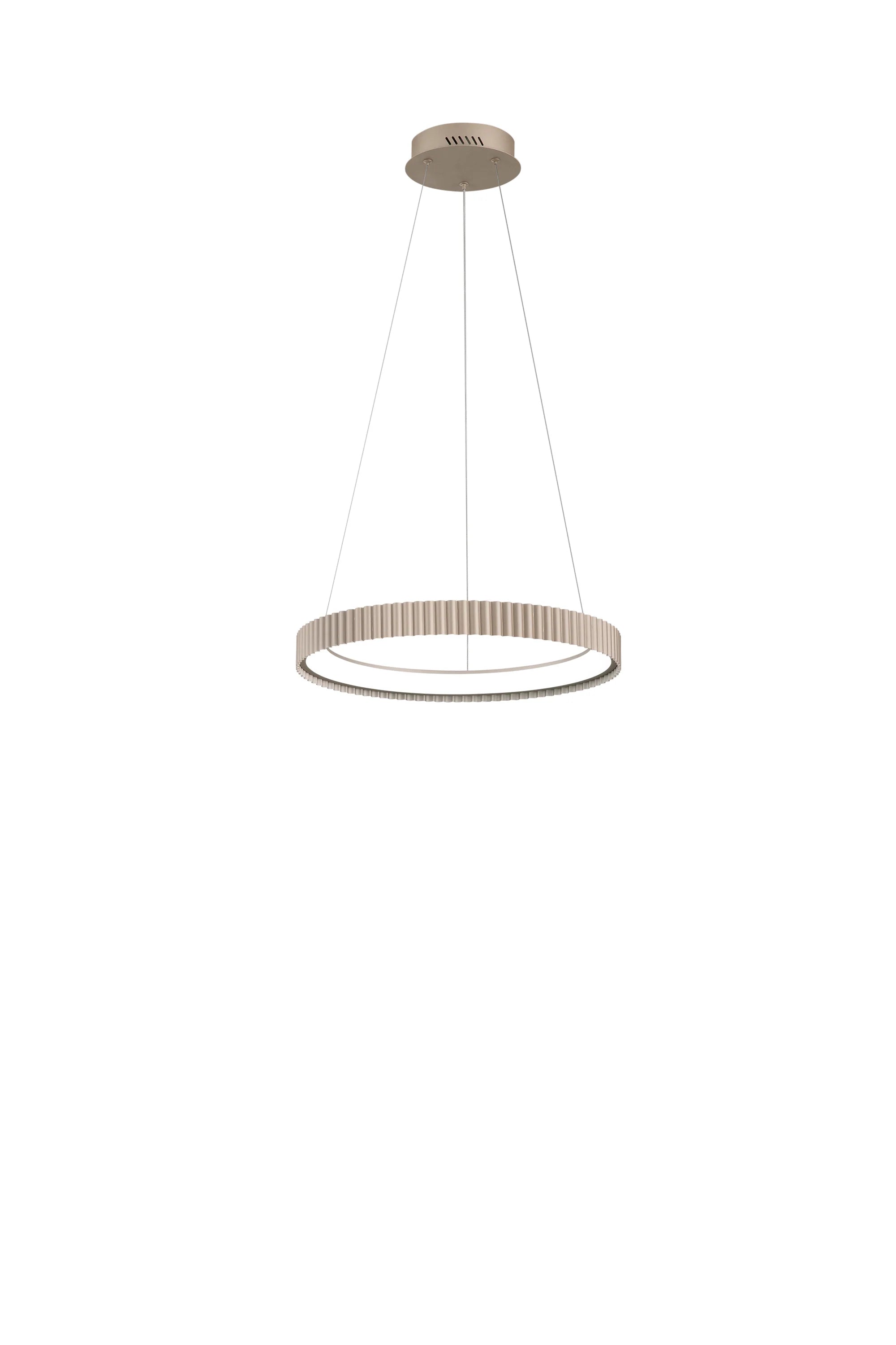 Sospensione LED tonda in metallo due misure tre varianti bianco-nero-oro CCT NIKE