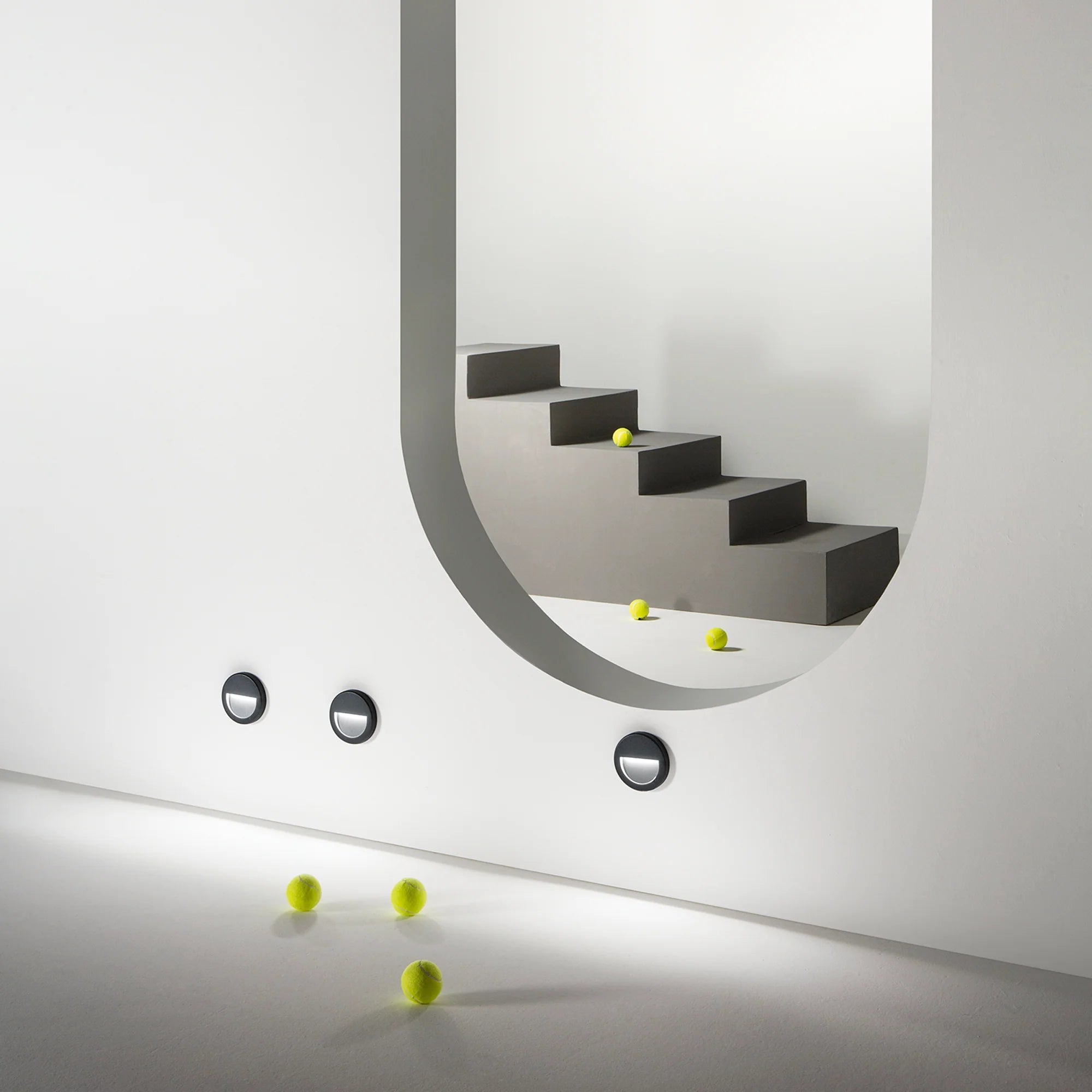 Segnapassi incasso doppio fissaggio a muro o su cassetta 502 non inclusa finitura bianco o antracite led luce natura 4000°k 2.5W 300Lm SMILE