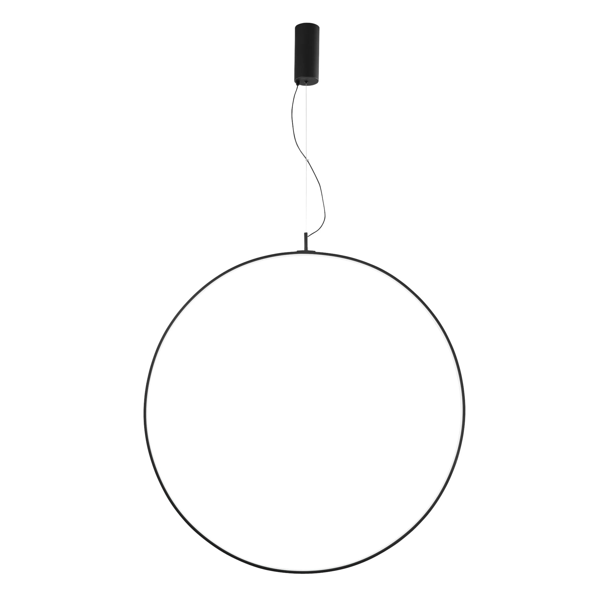 Sospensione LED tonda in metallo diffusore silicone cavo in acciaio variante bianco-nero CCT TOORX