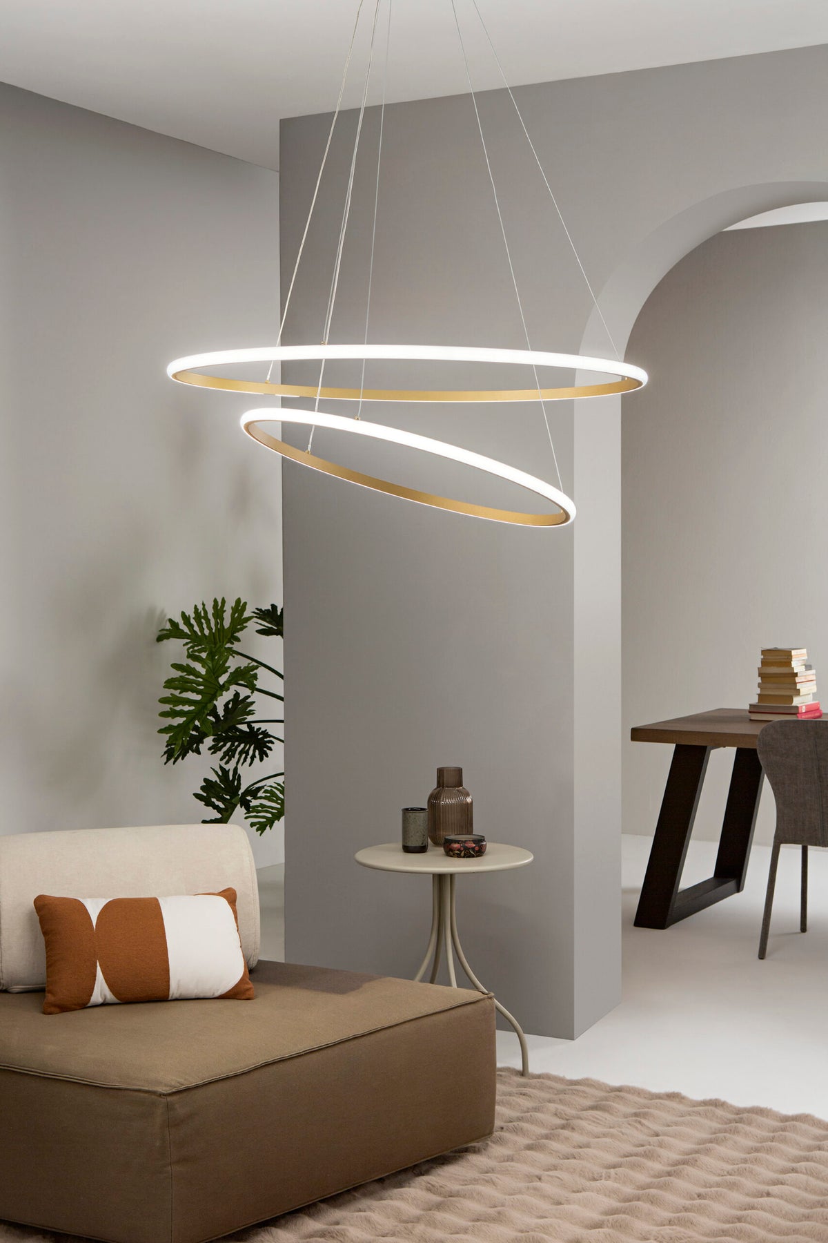 Axis – Lampada a Sospensione LED Doppio Cerchio Ø80/60 cm | CCT