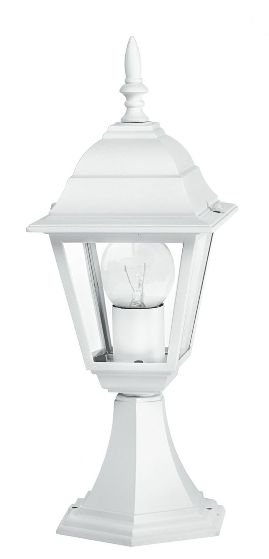 Słupek latarni zewnętrznej IP44 aluminiowy antracytowy lub biały, klosz szklany, lampa 1XE27 (brak w zestawie) ROMA